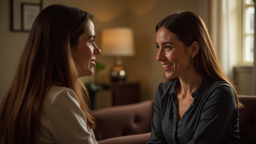 Two people having meaningful conversation, engaged and connected
